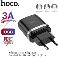 Củ sạc nhanh CHÍNH HÃNG Hoco C81 Tự Ngắt Thông Minh Khi Đầy Pin 1 Cổng USB 2.4A