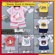 (Part2)Boy Girl Toddler kids Short Sleeve T-shirt clothes two-piece Baju baby baju budak Set Cute Ca