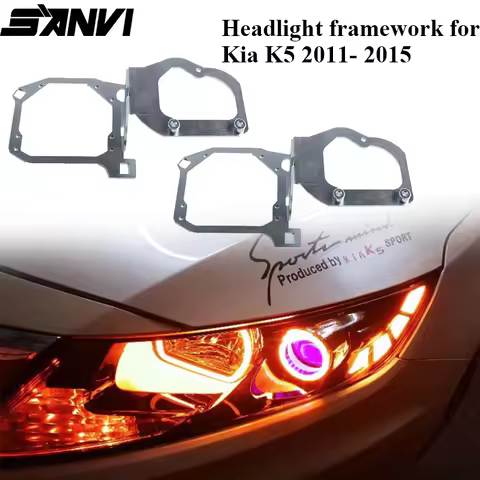 SANVI 2PCS Auto Projector Headlight Framework Holder For Kia K5 2011-2015 For Hella 3r/Hella5 G3 Bi 
