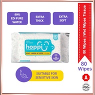 HOPPI BABY WET WIPES PREMIUM 99%  X  80 WIPES BABY WIPES  WET WIPES WET TISSUE ASEAN.OS