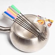 The Melting Pot The Official Melting Pot 8-piece Fondue Set -2 Qt. Stainless Steel Pot with liner and 6 Fondue Forks for Cheese, Chocolate &amp; Broth.