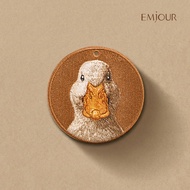 EMJOUR Double-Sided Embroidered Charm-Duck | Animal Duck Souvenir Gift Key Ring Bag Accessories Deco