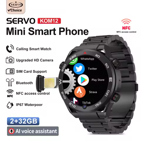 SERVO KOM12 Sport 4G Smart Watch Phone One SIM Standby Waterproof Outdoor Heart Rate Play Store Andr