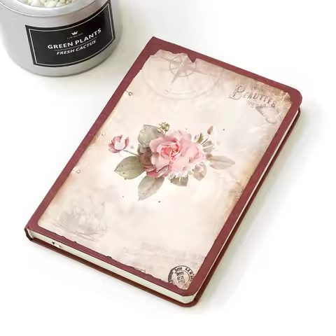 Creative Retro Dream Falling Flower Cloth Notepad Hard Surface Notebook Diary Book Note Book Station