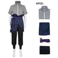 Anime Naruto Uchiha Sasuke Trang Phục Cosplay Naruto Shippuden Kimono Top quần vành đai trọn Bộ hall