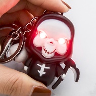 BS-611Ghost Death LED Glowing Sound Keychain Halloween Gift Bell Bag Pendant Creative8888