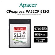 【薪創台中】Apacer CFexpress Type B PA32CF CFE 512G  5年保