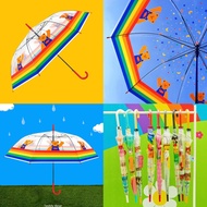 พร้อมส่ง🌈 Wiggle Wiggle ของแท้ 💯 ร่ม Teddy Bear น้องหมี ร่มใส สายรุ้ง Rainbow ร่มน่ารัก umbrella ร่ม