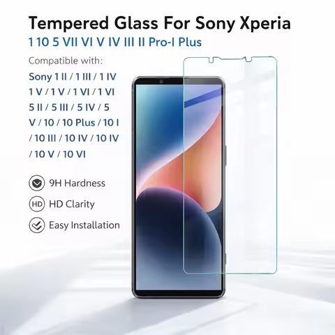 Tempered Glass For Sony Xperia 1 10 5 VII VI V IV III II Pro-I Plus Protector Film Oleophobic Coatin