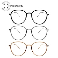 OPTIK - Frame Kacamata pria wanita bulat vintage lentur TR90 titanium