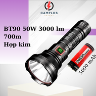 {DFGHE} Đèn pin siêu sáng cầm tay BT90 đèn bin cầm tay chiếu xa vỏ hợp kim chống nước pin 26650 1865