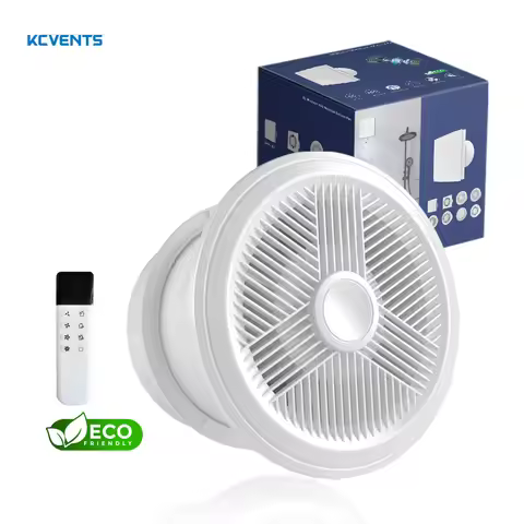 KCvents Wall Mount Exhaust Fan 100/150 mm Reversible with Remote Control for Bathroom, Kitchen, Home
