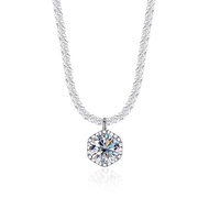หรูหรา 1CT GRA ประกาย Moissanite Diamond สีขาวจี้สร้อยคอผู้หญิงแท้ 925 เงินสเตอร์ลิงเครื่องประดับ Fi
