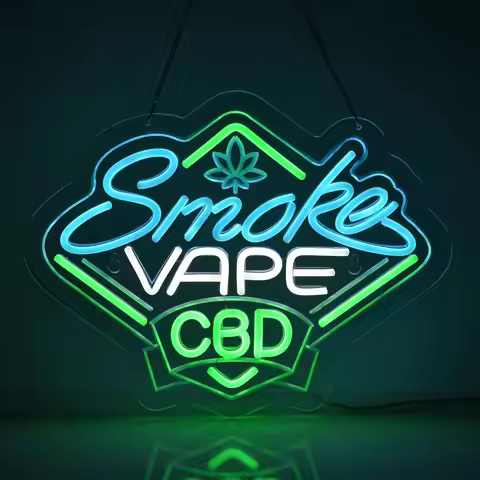 Smoke and Vape Shop Neon Sign Neon Lights Hanging Wall Art Decoration for Smoking Lounge Bar Retail