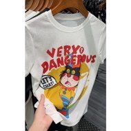 COD Light Board Embossed Pattern 6 #[ Pure Cotton] 2025 Summer White Printed New Style Loose T-Shirt