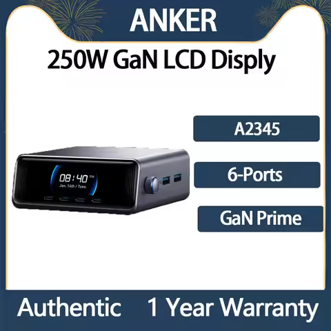 New Anker Prime Charger 250W 6 Ports GaN Charging Station USB-C PD Desktop Charger with Quick Chargi