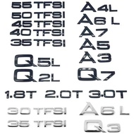 3D ABS Car Emblem Rear Trunk Nameplate Sticker Badge Logo For Audi A1 A3 A4 A5 A6 A7 A8 Q2 Q2L Q3 V6