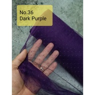 KAIN SOFT NET POLKA DOT BRIDAL (TULLE) BARU - KAIN NET POLKA DOT LEMBUT - DARK PURPLE (36)