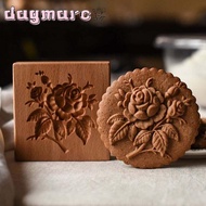 DAGMARC Cookie Stamp, Wood 3.54*3.54*0.98 Inch Rose Cookie Mold, Non-stick Wooden Mold Biscuit Press