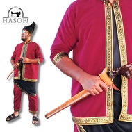 BAJU LAYANG/SILAT DEWASA SET LENGKAP BUSANA MELAYU MAROON