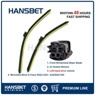 Front Window Windshield Wiper Blade Set w/ Heated Washer For LHD Mercedes S-Class S-Class W222 V222 