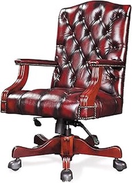 Solid Wood Boss Chair - Ergonomic Office Chairs,Executive Seat Managerial Chair,Adjustable Lifting Swivel Computer Chair with Fixed Armrest for Home Work */1671 (Color : A, Size : PU)