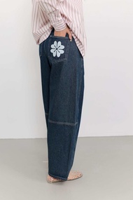 Kylie Barrel Jeans [Pre-Order สี Dark Wash XSMLXXL-3XL ส่ง8มค] กางเกงยีนส์ขายาวทรงBarrel มีbeltปรับเ