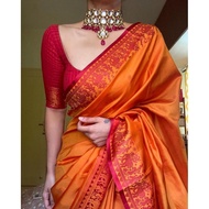 Chanderi Cotton Saree. (Blouse & Readymade Saree Stitching Available).