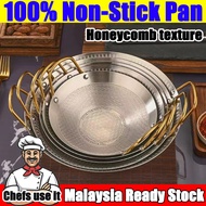 28/32/36/40cm kuali non stick kuali honeycomb original kuali stainless steel honeycomb wok pan non s
