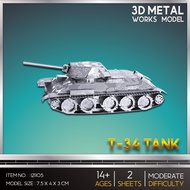 3d Metal Model T-34 Tank I21105 The Product Is A Self-Assembly Sheet.