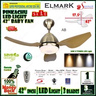 Elmark Ceiling Fan Pinkachu 42 inch Baby Fan with LED Light (3 blades) Remote Control Ceiling Fan El