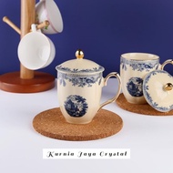 Swansor Castle Capodimonte ceramic cups, 2/s, Castle ceramic cups set of 2