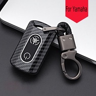 Carbon Fiber Silicone Motorcycle Remote Key Cover with Keychain For Yamaha Nmax 2020 2021 Aerox S Xmax 300 Sniper 2021 Yamaha AEROX / XMAX /NVX/ Nmax 2020 2021 Aerox S NMAX Sniper