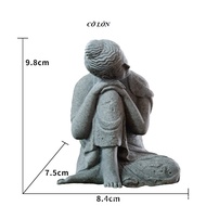 Tượng Phật An Nhiên Bằng Đá Sa Thạch Xanh Dùng Trang Trí Tiểu Cảnh Bonsai Thủy Sinh Bể Bán Cạn Terra