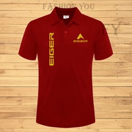 COD Baju kaos polo eiger Kirka distro - kaos kerah lengan pendek text kirka Gold logo - Kaos Model K