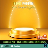 50-Set PSD Gold 3D Stage Podium Display Template File | PHOTOSHOP Editable Design Template (SW887)