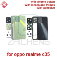 For oppo realme C35 New Back Cover Battery Door Rear Case Back Housing With Camera Lens with  volume