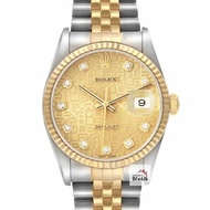 【大眾名錶】ROLEX勞力士 16233 Datejust 蠔式日誌 原廠金十鑽紀念面盤 台灣AD 大眾名錶B980