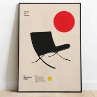 Canvas Print Poster MR Barcelona Chair Ludwig Mies van der Rohe Furniture Bauhaus Design