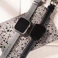 Apple watch - 【冷色】車線細皮革 蘋果錶帶