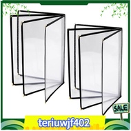 【●TI●】Menu Covers 8.5 X 11 Inch Restaurant Menu Holder 2PCS 4 Page 8 View Transparent Menu Sleeve,Fi