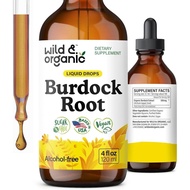 Wild & Organic Burdock Root Tincture - Liquid Supplement for Antioxidant, Detox, Digestive Support -