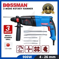 BOSSMAN Rotary Hammer Drill BGBH226 900W 3 Mode (6 MONTHS WARRANTY) UNTUK TEBUK DINDING SIMEN KONKRI