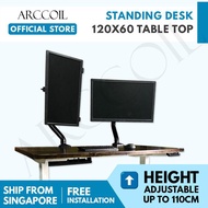 Arccoil Home - Height Adjustable Standing Table Solid Wood Top [60 X 120]