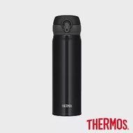 【THERMOS 膳魔師】超輕量 不鏽鋼真空保溫瓶0.5L(JNL-504-PBK)黑色