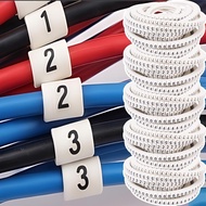 2-1Sets 500Pcs White Cable Marking Label - Cable Wire Markers - 0 to 9 Number - 2 Sizes - PVC Line M