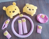 Winnie the Pooh soft Car accessories pillow hand Brake Gear Seat Belt Mirror - pink