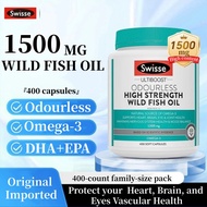 【Swisse】Fish Oil  Omega 3 1500mg 400 capsules triple strength adult supplement eye brain health exp
