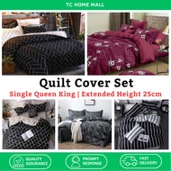 Cadar Bedsheet Single 3 in 1 / Queen King Size 5 in 1 With Duvet Quilt Cover Set Premium Quality Fit