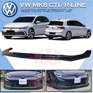 VOLKSWAGEN GOLF MK8 GTI R LINE MAX V4 FRONT LIP BUMPER SKIRT LIP VW GOLF 8 RLINE GTI V-LIP DEPAN BOD